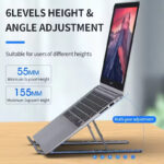 Foldable & Adjustable Laptop Stand – Portable Aluminum Alloy Holder for MacBook & PCs | Ergonomic Notebook Support